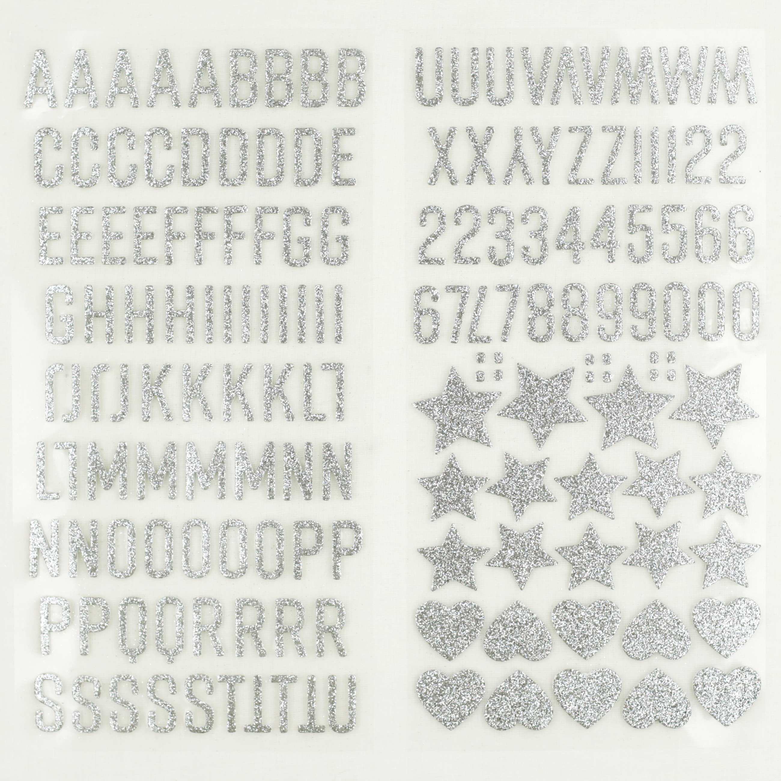 Moosgummi Sticker ABC - Silber