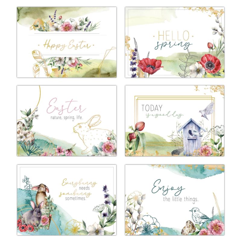 12 Postkarten zu Ostern - Watercolor