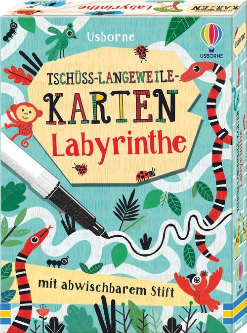 Tschüss-Langeweile-Karten: Labyrinthe (mit Stift)