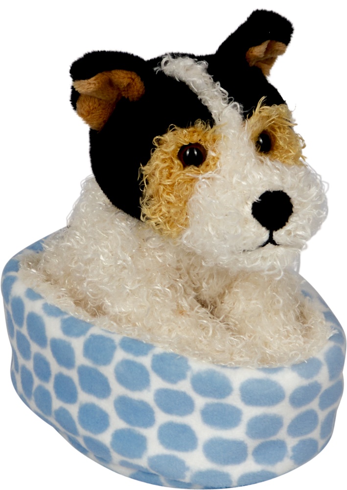 Foxterrier Boomer im Korb (14cm) (2er-VE)