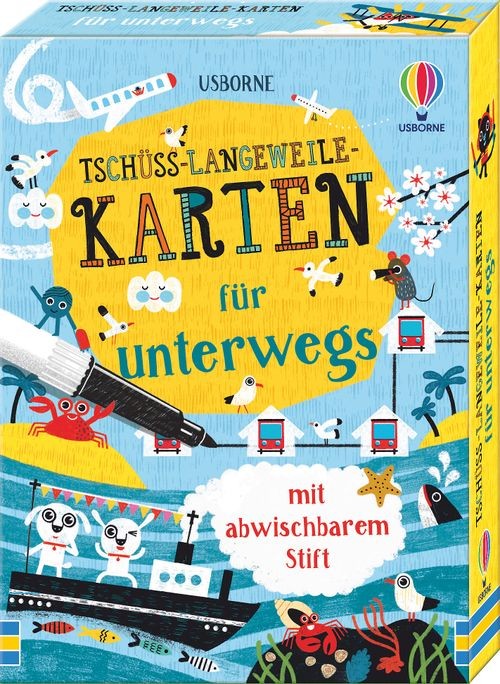 Tschüss-Langeweile-Karten für unterwegs (mit Stift)