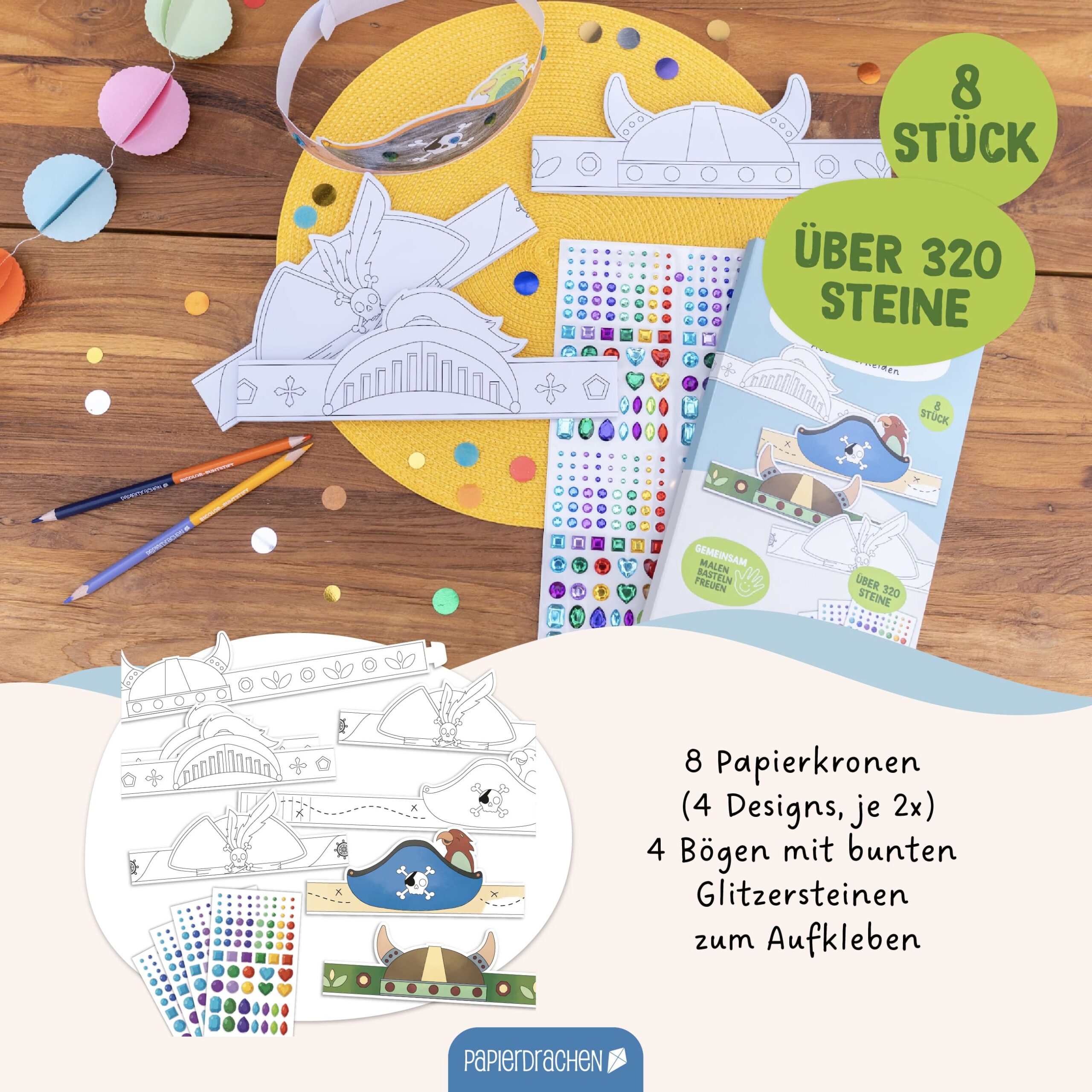 Bastelset Papierhelme und -hüte Kämpfer