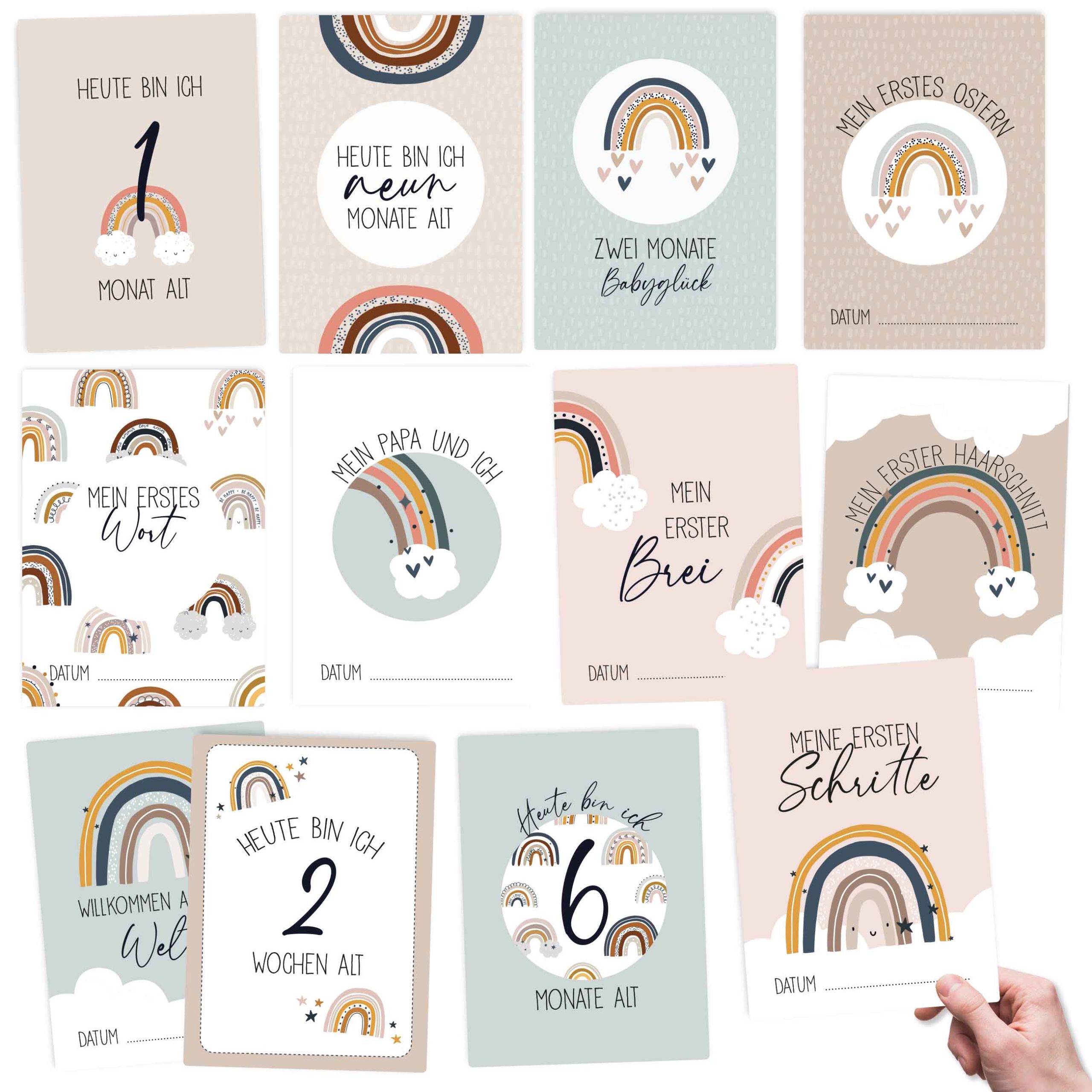 Baby Glückwunschkarten - Regenbogen