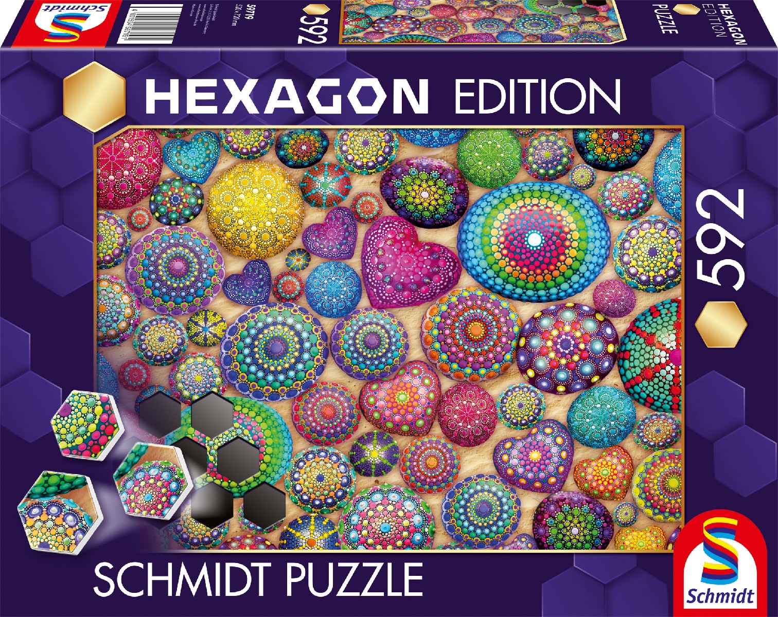 Hexagon Puzzle: Mandala-Steine (592 Teile)