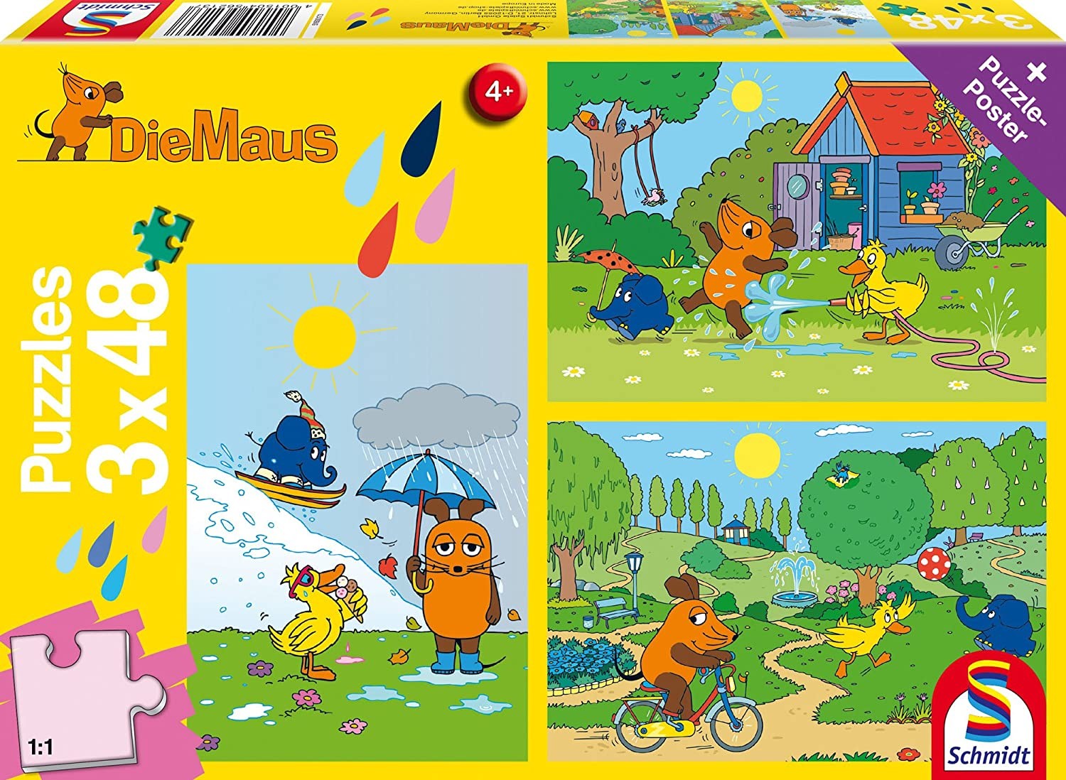 Puzzle - Die Maus: Viel Spaß mit der Maus (3x48 Teile)