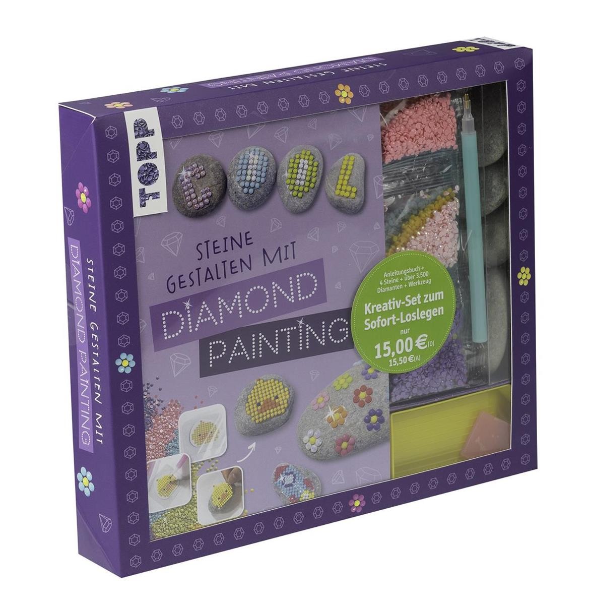 Kreativ-Set: Steine Gestalten mit Diamond Painting