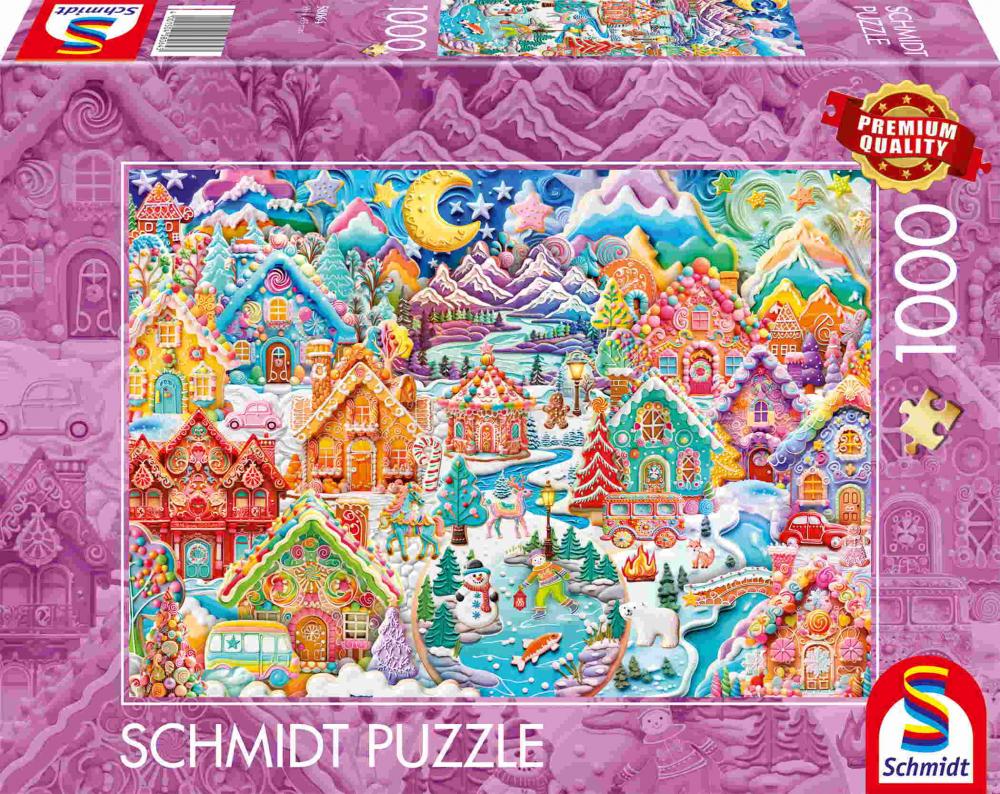 Puzzle - Weihnachtliche Knusperhäuschen (1000 Teile)