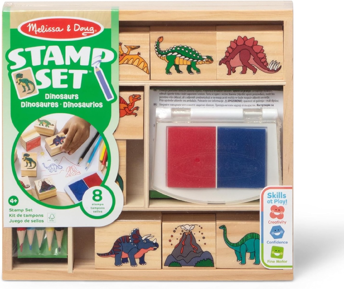 Melissa & Doug: Dinosaurier-Holzstempelset