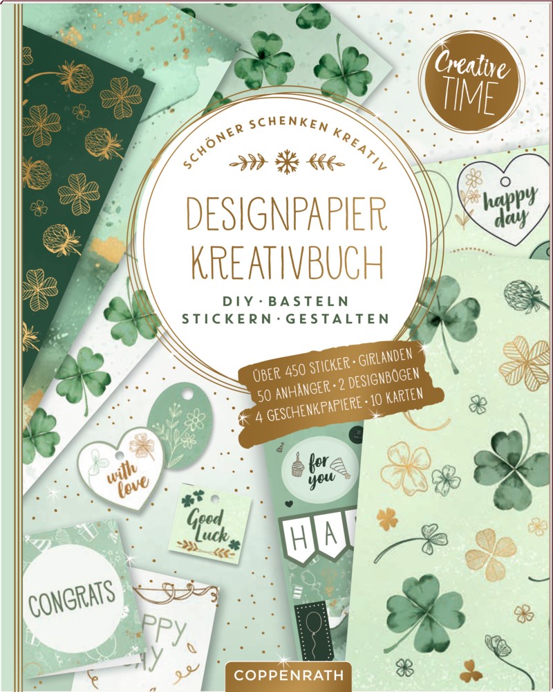 Designpapier-Kreativbuch: Good Luck (3er-VE)