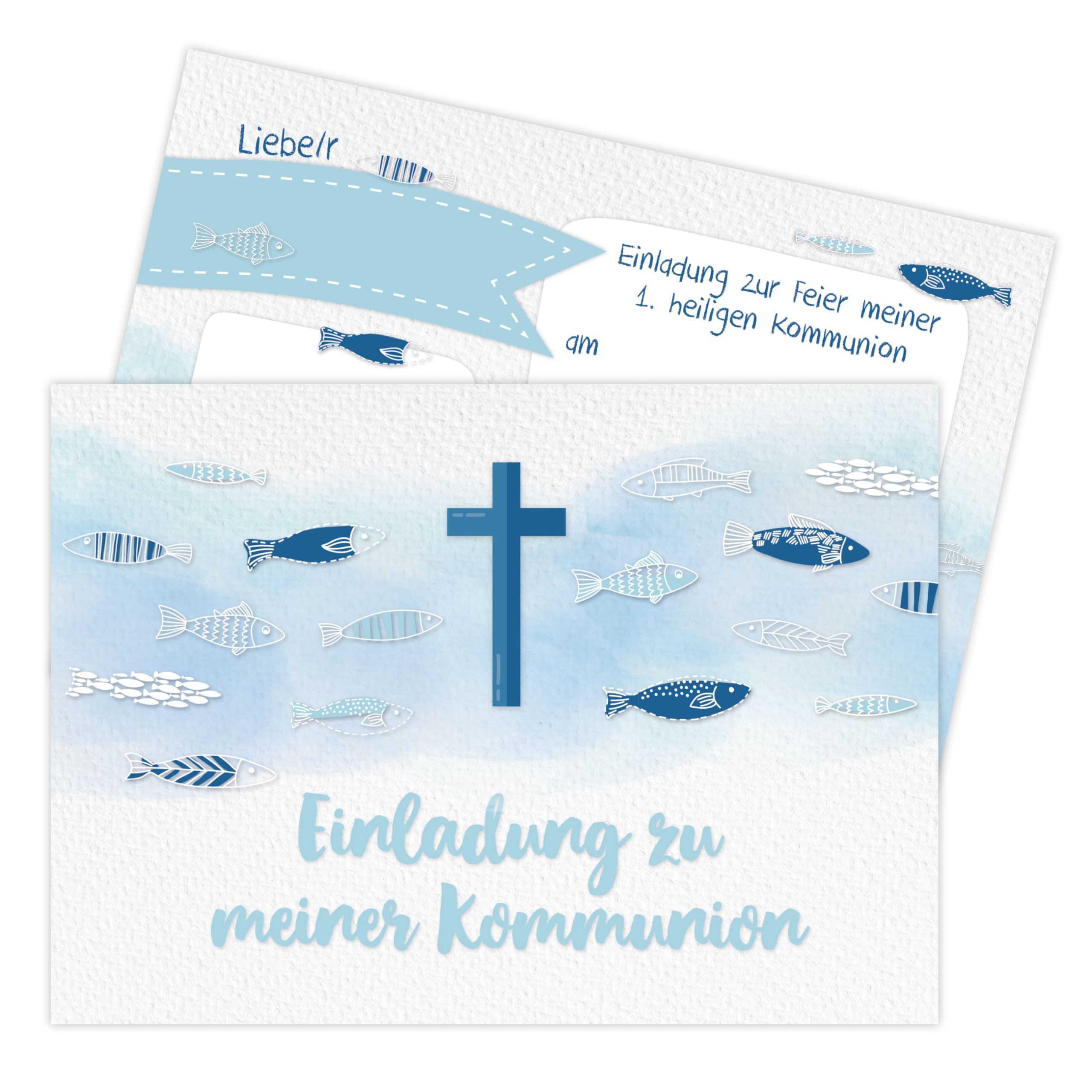 Einladungskarten zur Kommunion - Fische