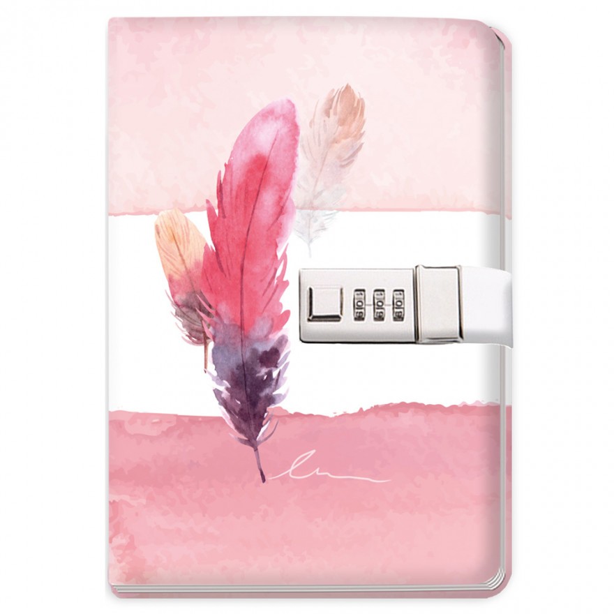 Tagebuch mit Zahlenschloss "Feather"