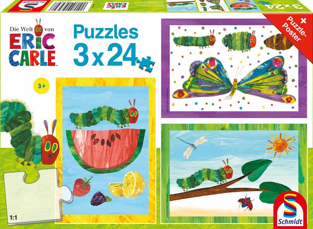 Puzzle - Die kleine Raupe Nimmersatt (3x24 Teile)