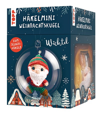 Häkelmini-Weihnachtskugel Häkelset: Wichtel