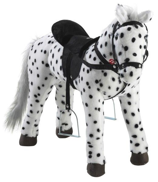 PFERD stehend schwarz/weiß getupft mit Sound (Plüsch, 75cm)