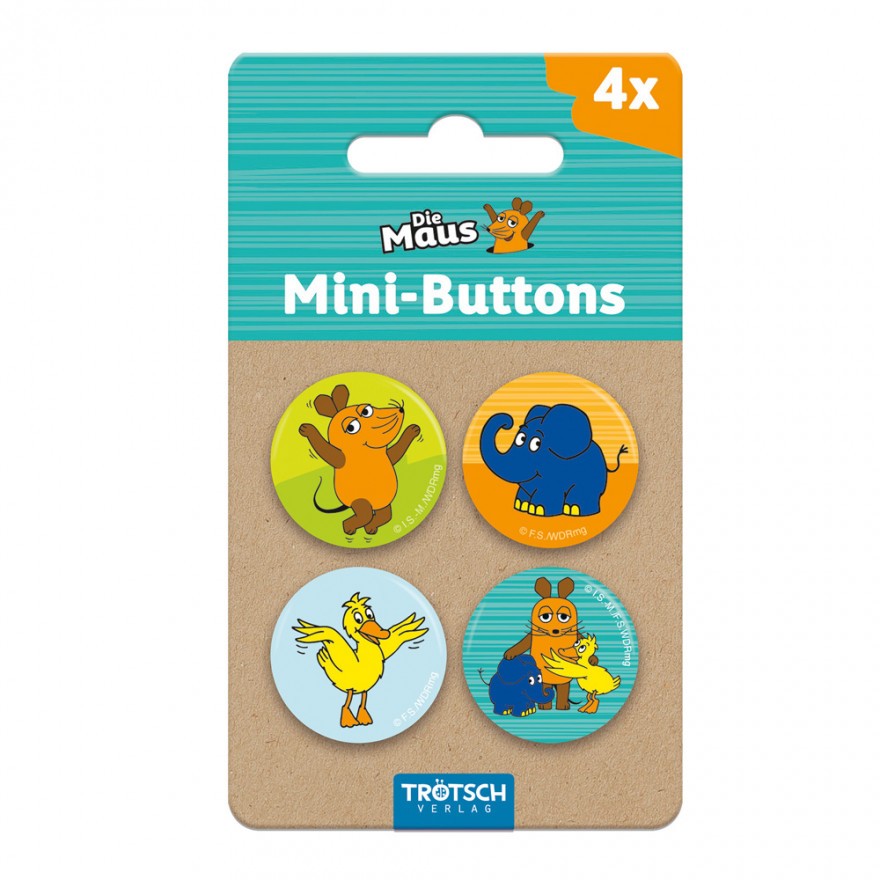 Die Maus & ihre Freunde - 4er-Set Mini-Buttons (10er-VE)