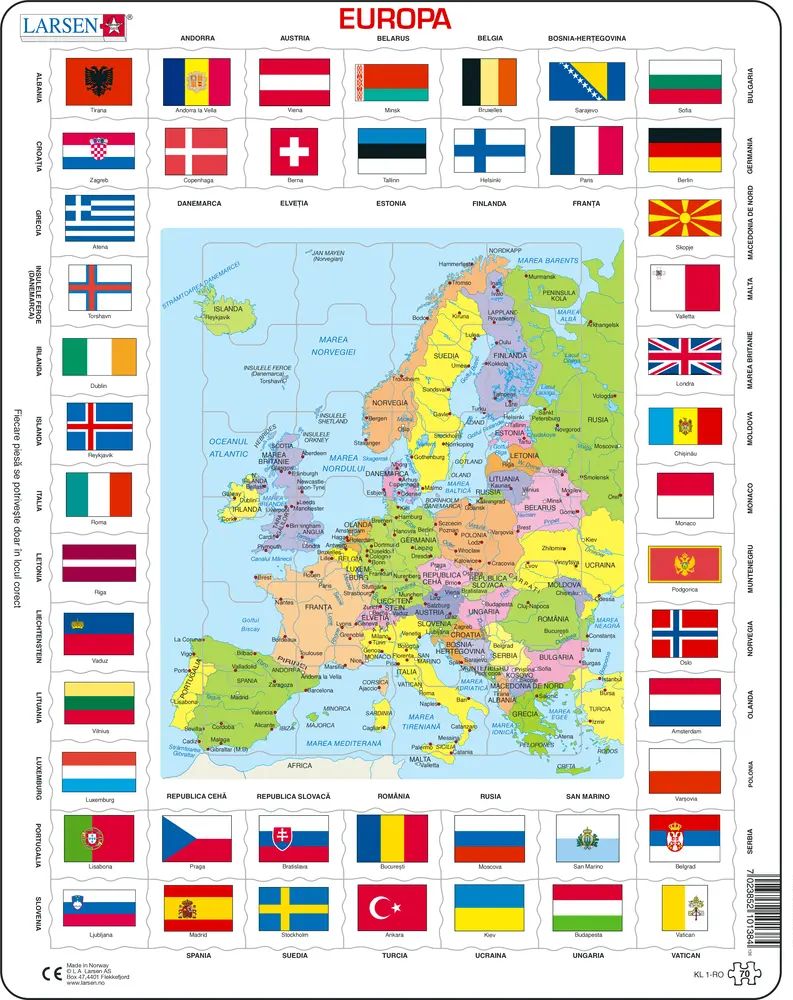 Puzzle - Map/Flag Europa (rom.)