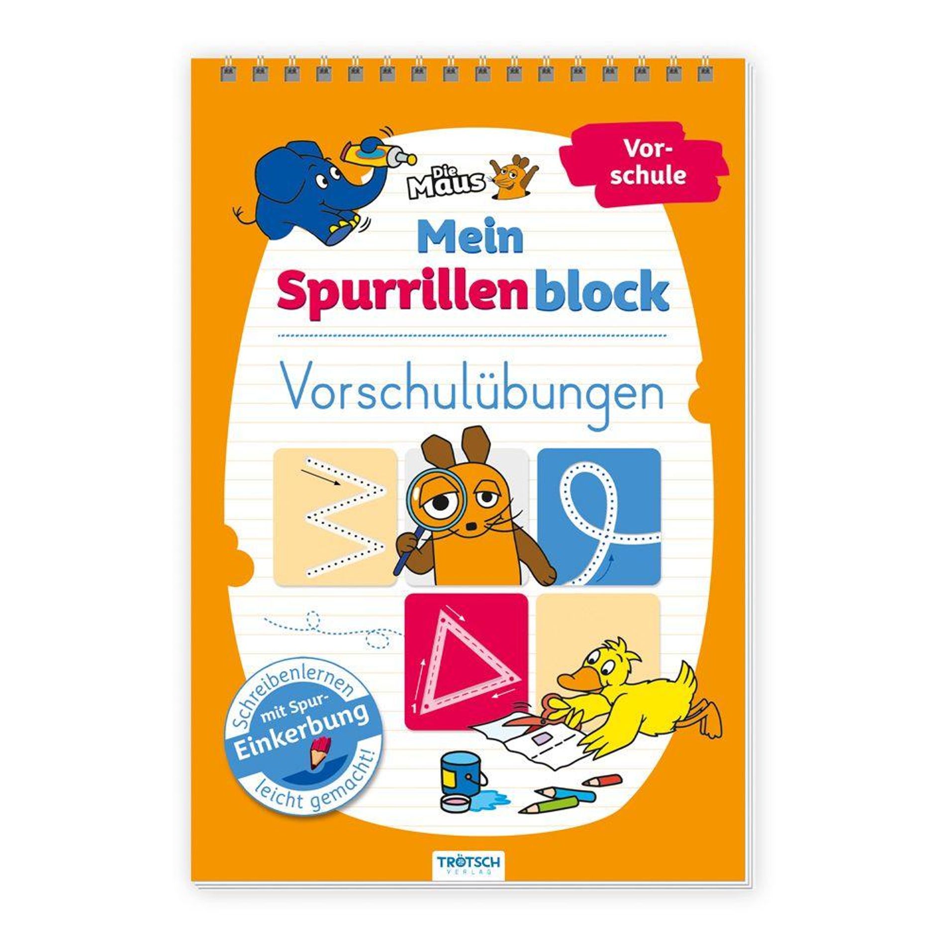 Die Maus - Mein Spurrillenblock Vorschulübungen Übungsbuch