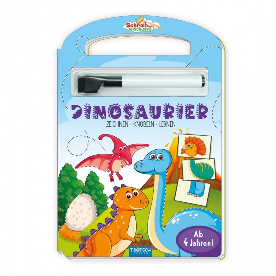 Schreib und wisch weg: Dinosaurier (mit Stift)