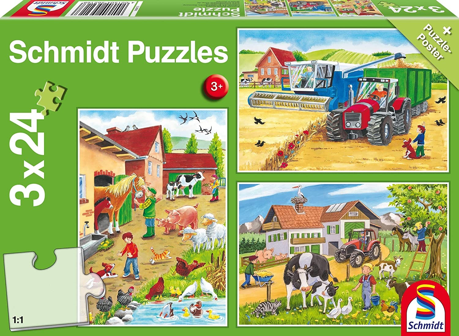 Puzzle - Auf dem Bauernhof (3x24 Teile)