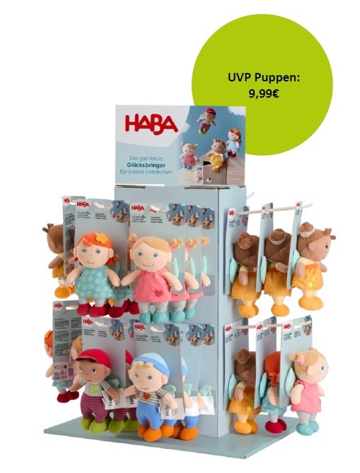 Thekendisplay: HABA Schutzengelpuppen (3x8 & 2x6 Stück)
