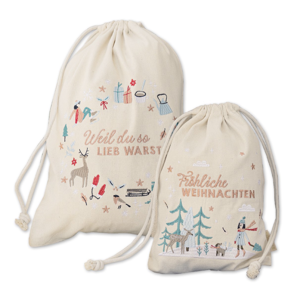 2 Geschenksäcke Cheerful Christmas