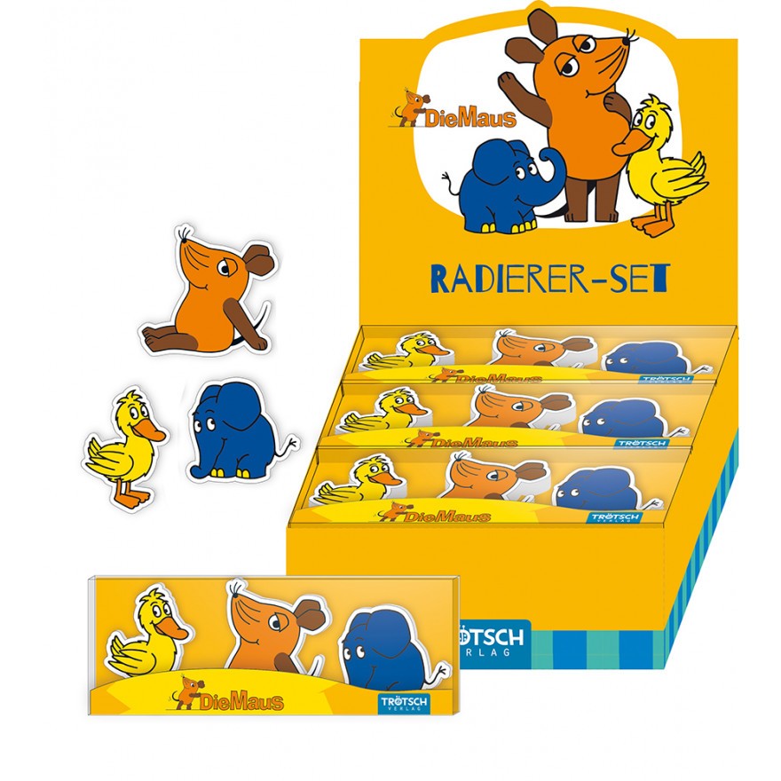 Die Maus - 3er-Set Radierer (16er-VE)
