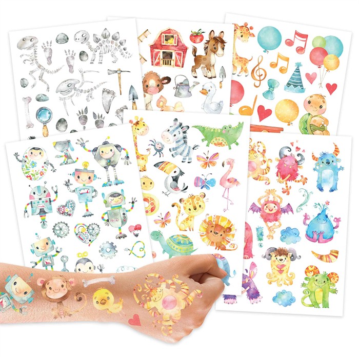Kindertattoos - Roboter und Monster