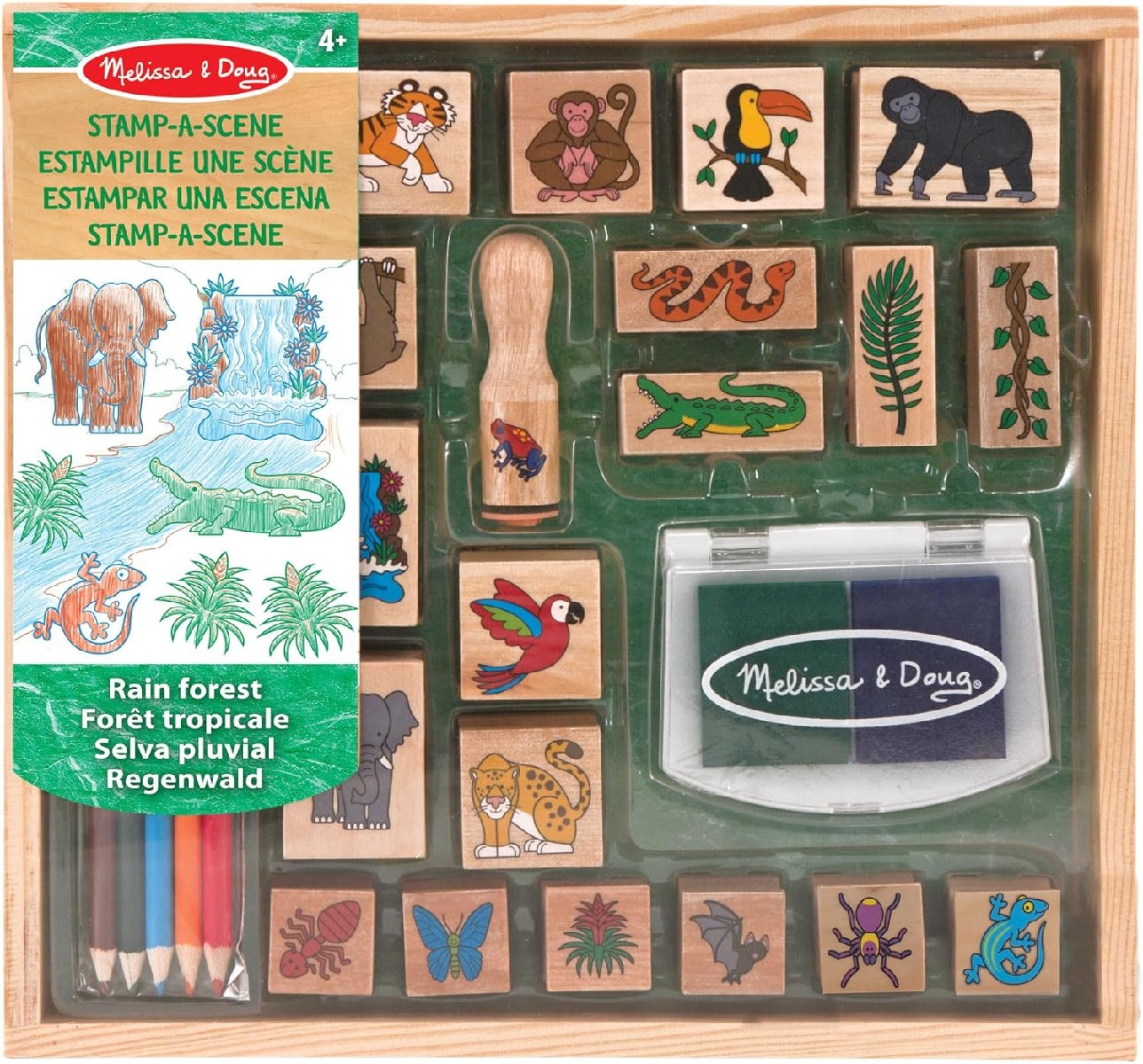 Melissa & Doug: Regenwald-Holzstempelset