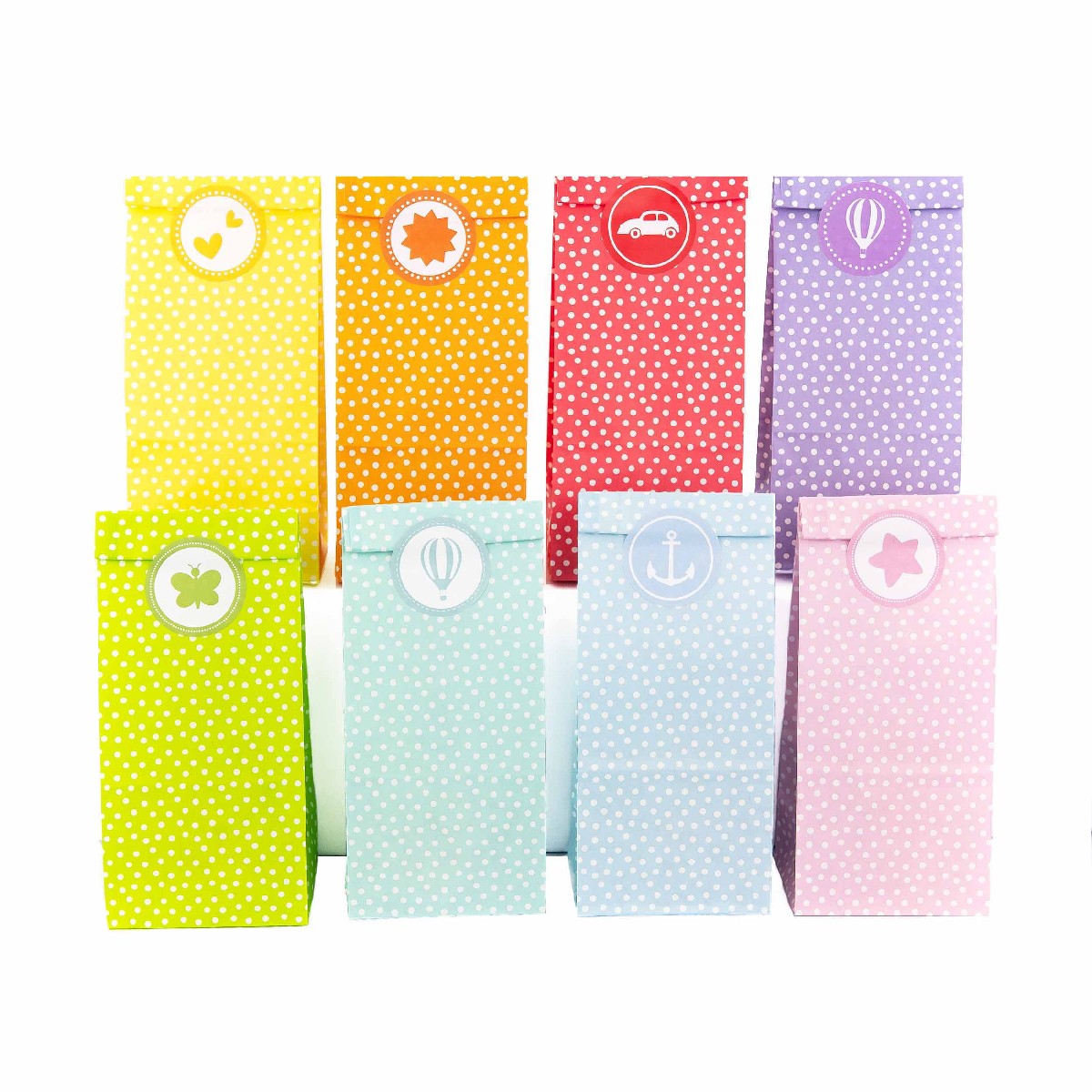 24 bunte Geburtstagstüten