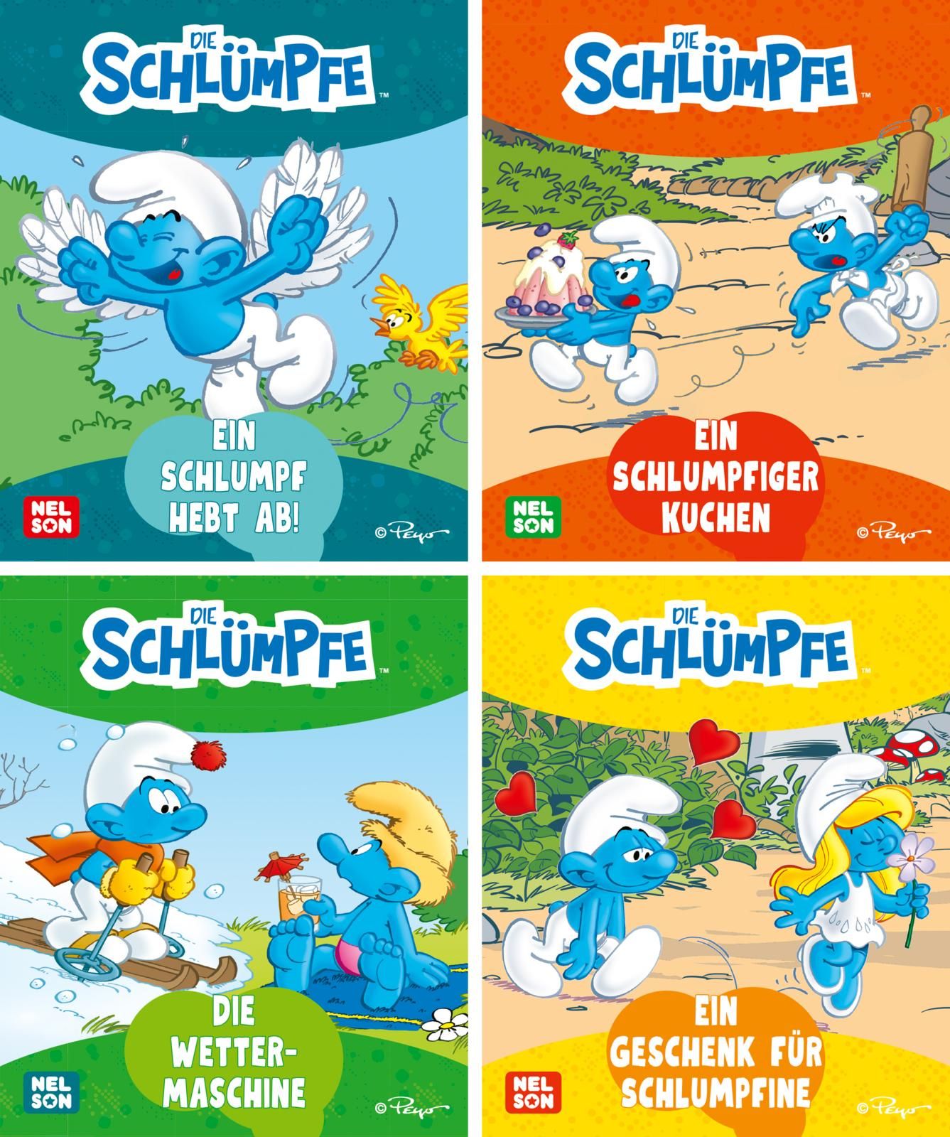Nelson Mini-Bücher: Nelson Mini-Bücher: Schlümpfe 1-4