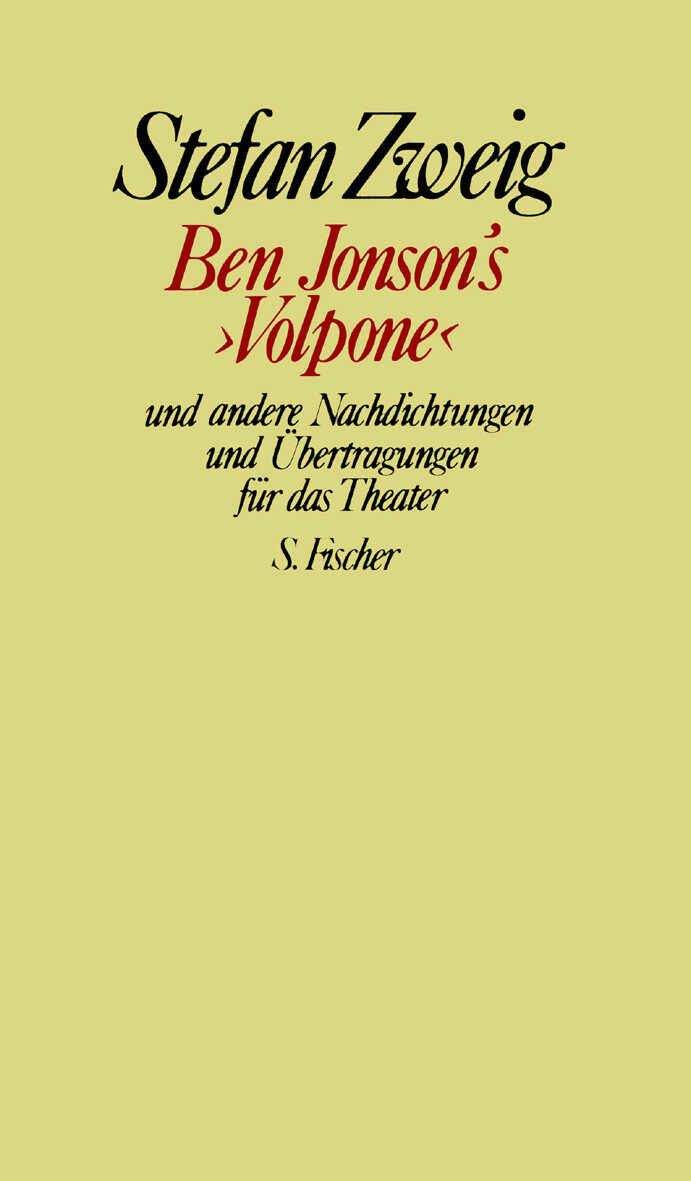 Ben Jonson's »Volpone« und andere Nachdichtungen und Übe...