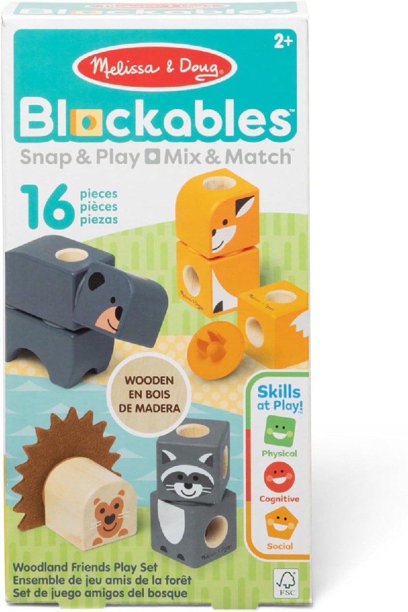 Melissa & Doug Blockables: Holzbauteile Waldtierfreunde Set