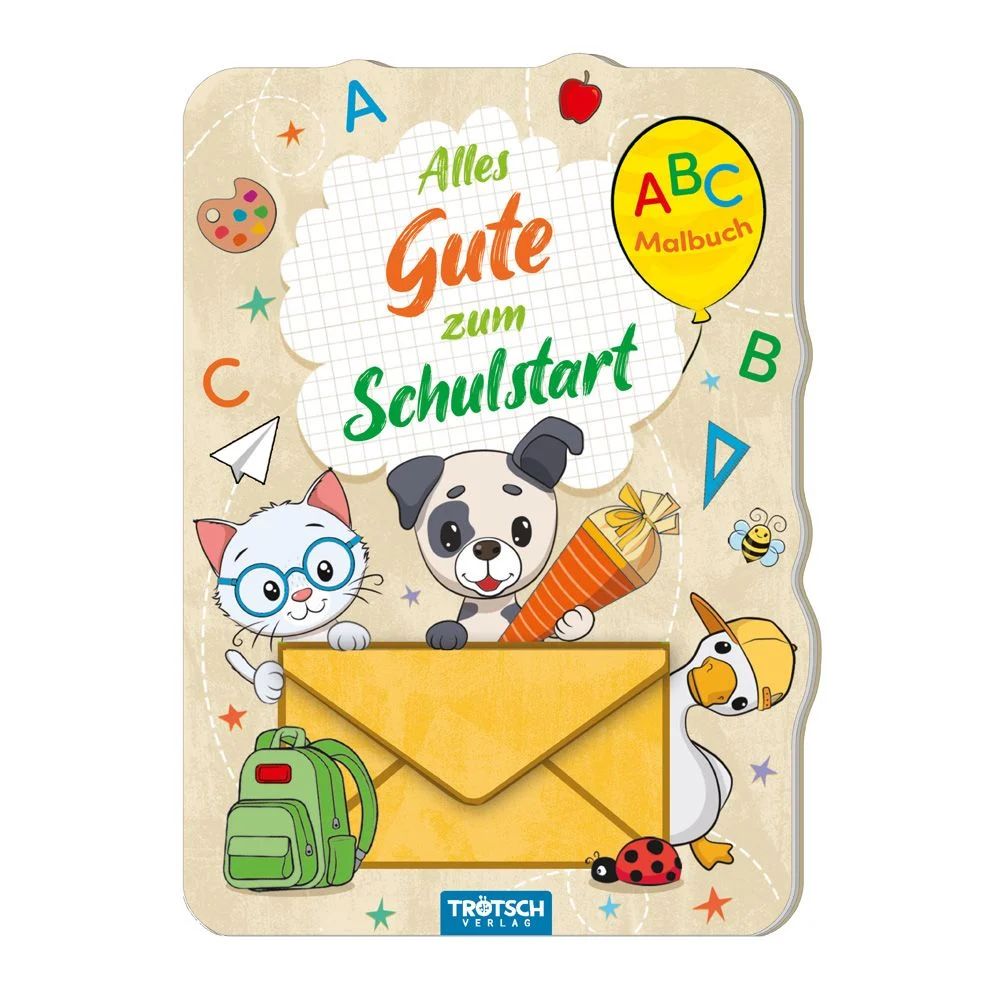 Tierfreunde - ABC-Malbuch um Schulstart (mit Mini-Umschlag)