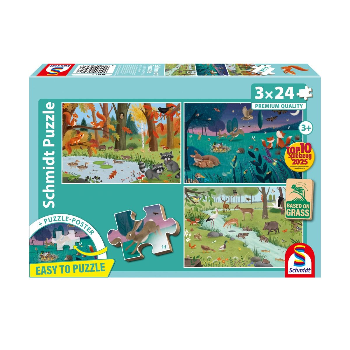 Puzzle - Wald & Wiesentiere (3x24 Teile)