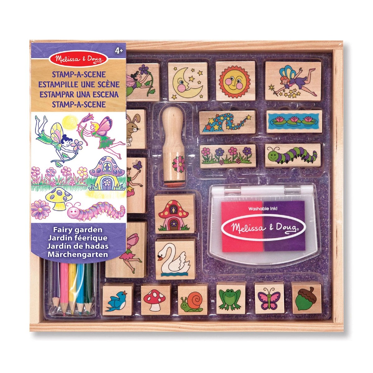 Melissa & Doug: Feengarten-Holzstempelset