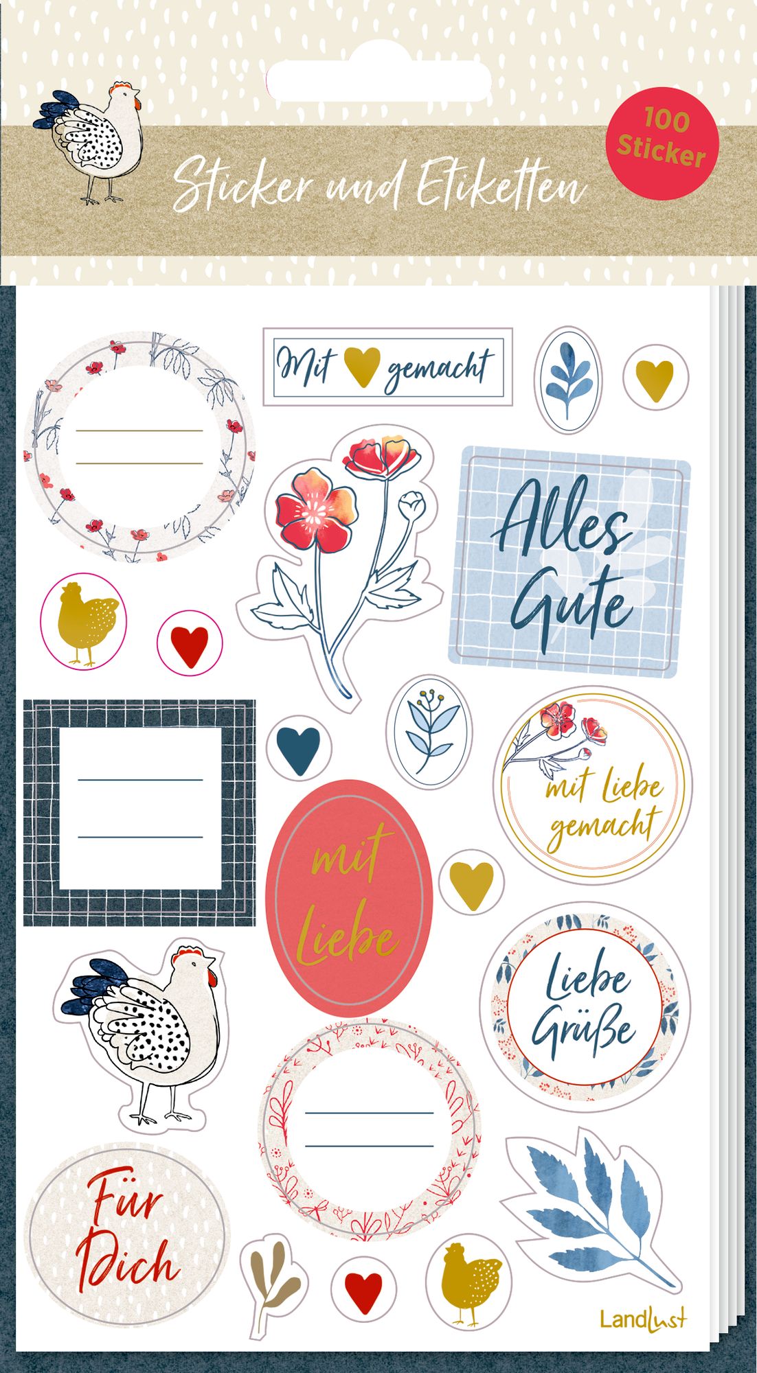 Stickerbogen mit 100 Stickern