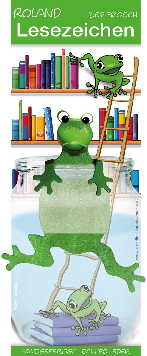 Lesezeichen Frosch im Glas