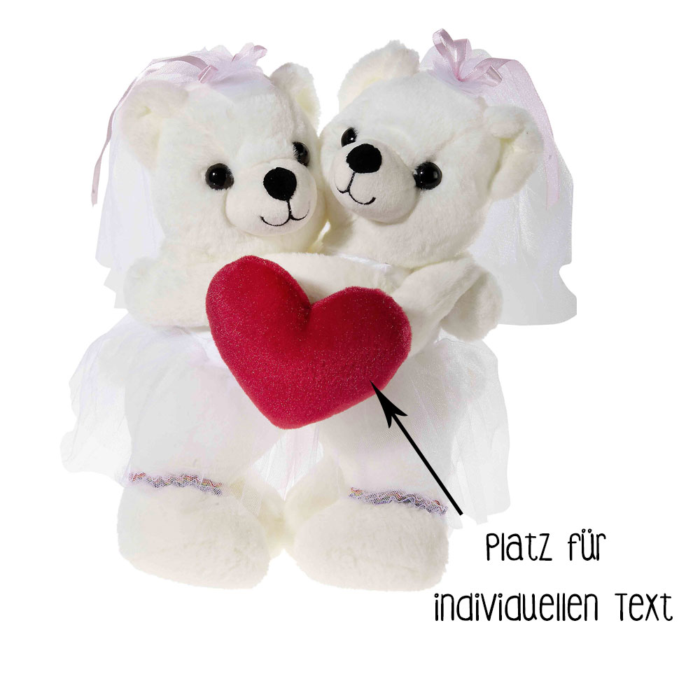 Hochzeitsbärenpaar Bärin und Bärin (Plüsch, 30cm)