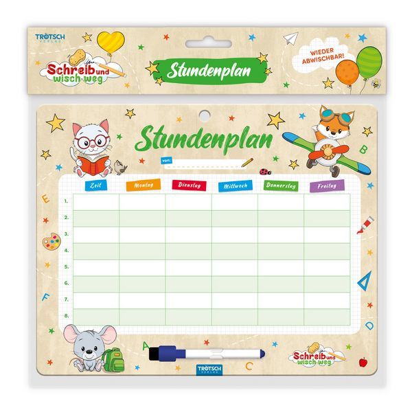Tierfreunde - Stundenplan (abwischbar)