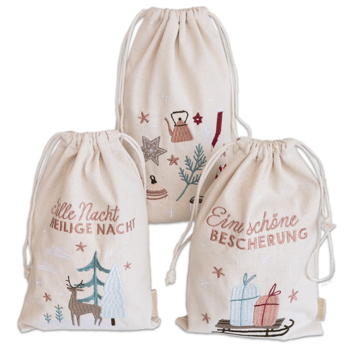 3 Geschenksäcke Cheerful Christmas