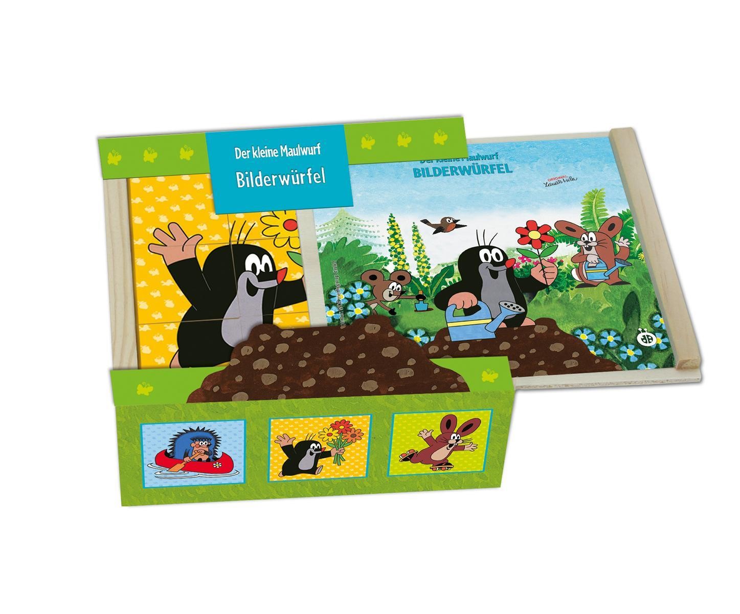 Der kleine Maulwurf - Bilderwürfel aus Holz