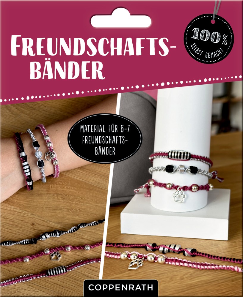 Freundschaftsbänder knüpfen Roségold/Beige (5er-VE)