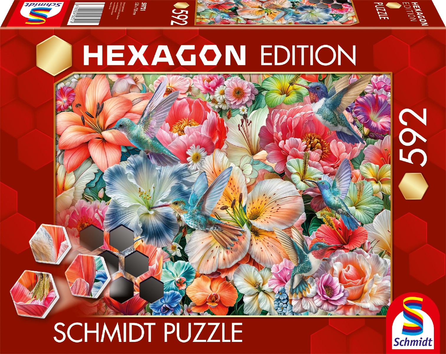 Hexagon Puzzle: Große Blüten (592 Teile)