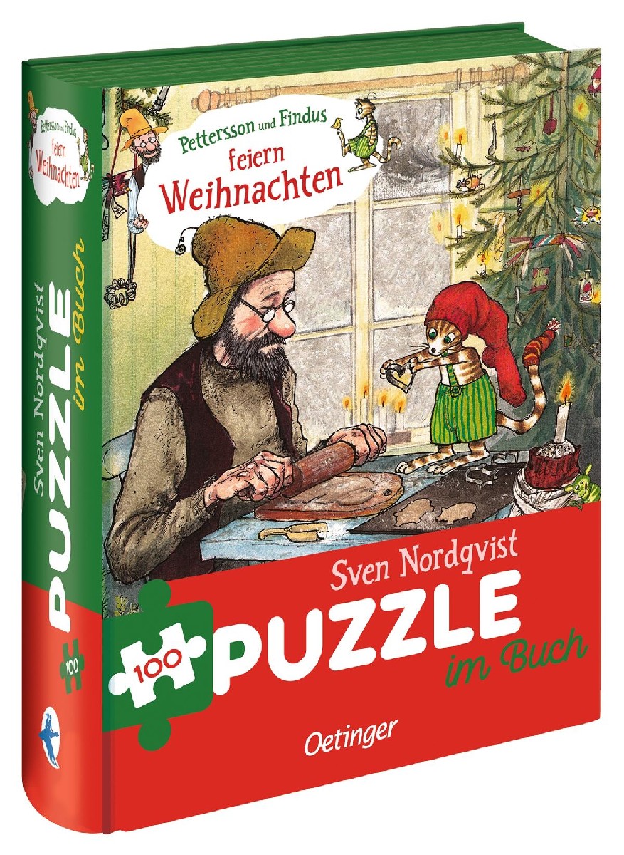 Pettersson und Findus feiern Weihnachten (Puzzle im Buch)