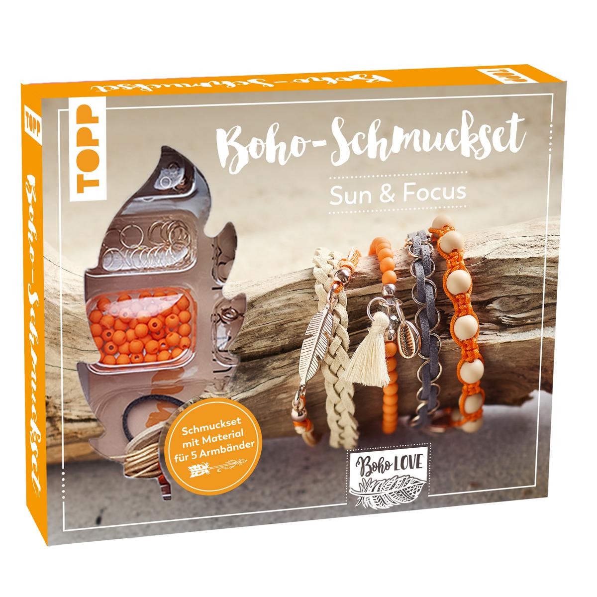 Boho-Schmuckset Sun & Focus (Orange)