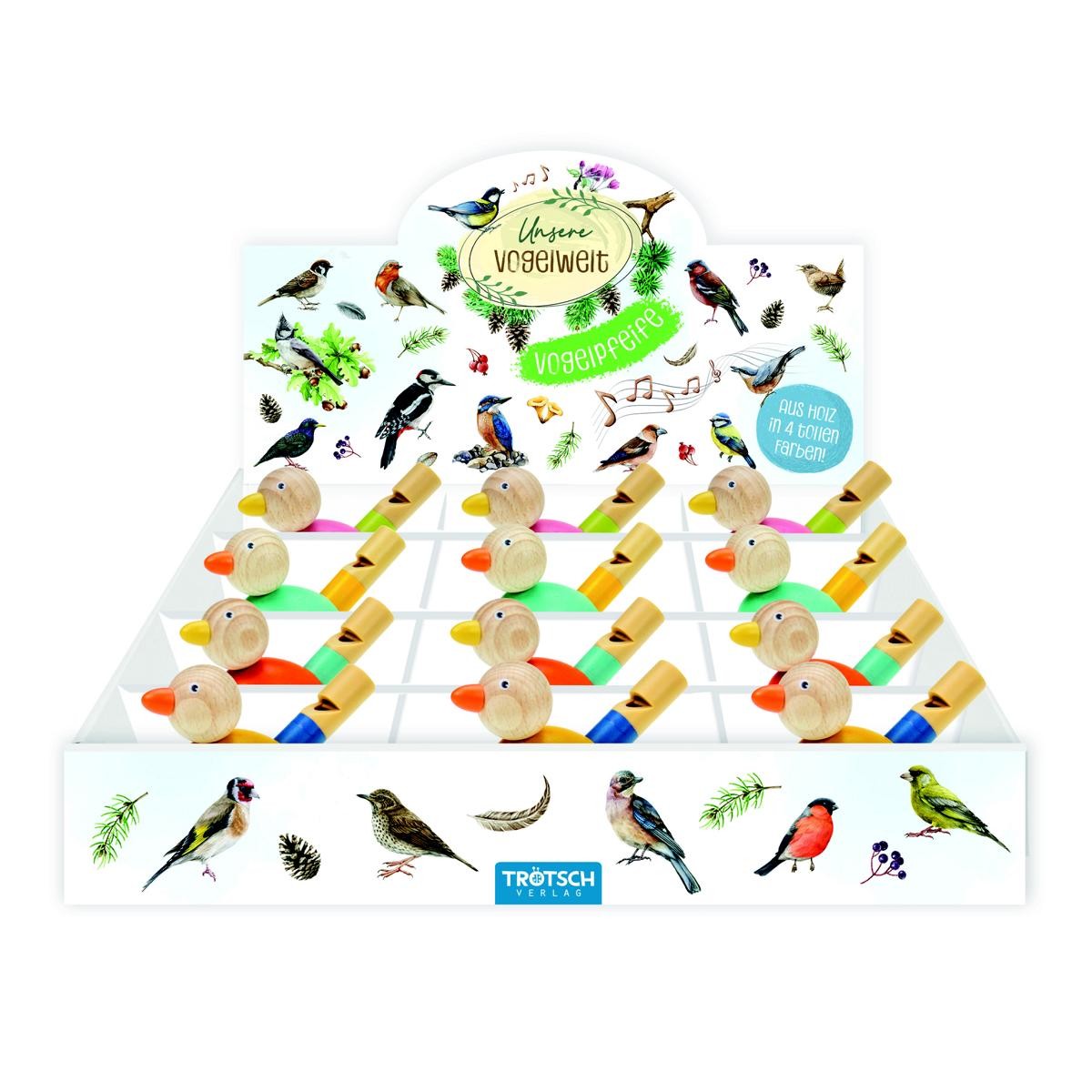 Vogelpfeife aus Holz (12er-VE)