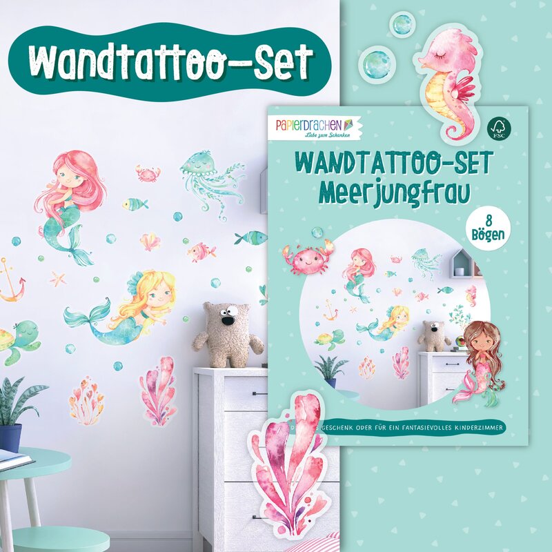 Wandtattoos Meerjungfrau