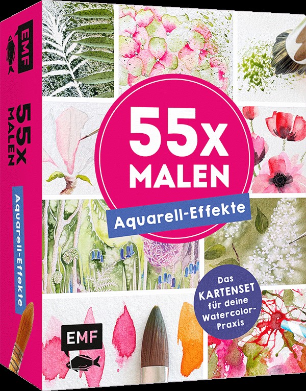 55 x malen – Aquarell-Effekte: Das Kartenset für deine W...