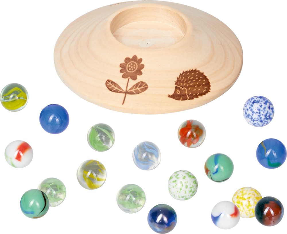 Murmelspiel mit Holzteller  (4er-VE)